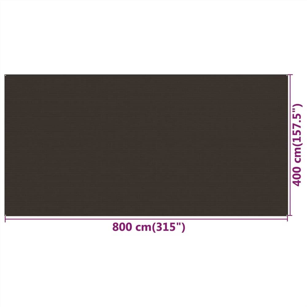 Tent Carpet 400x800 cm Brown HDPE