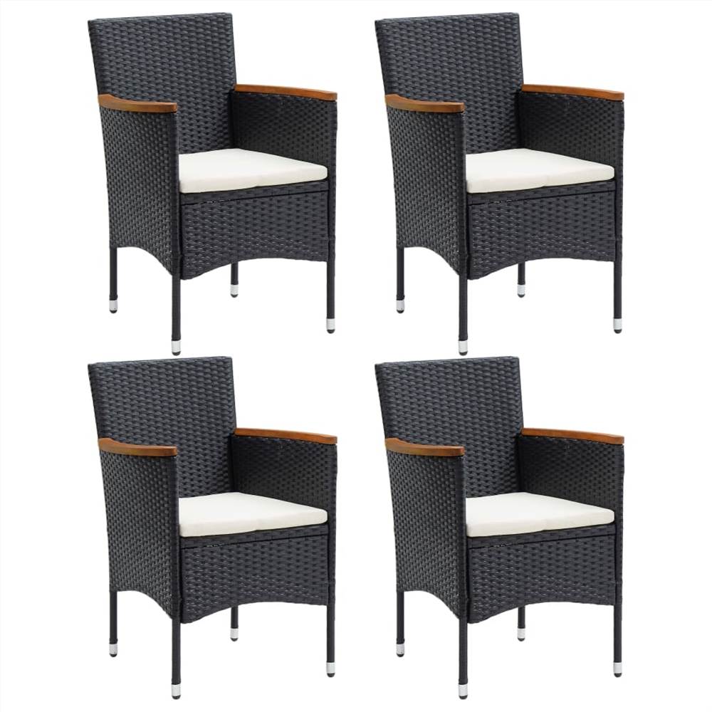 

Garden Dining Chairs 4 pcs Poly Rattan Black