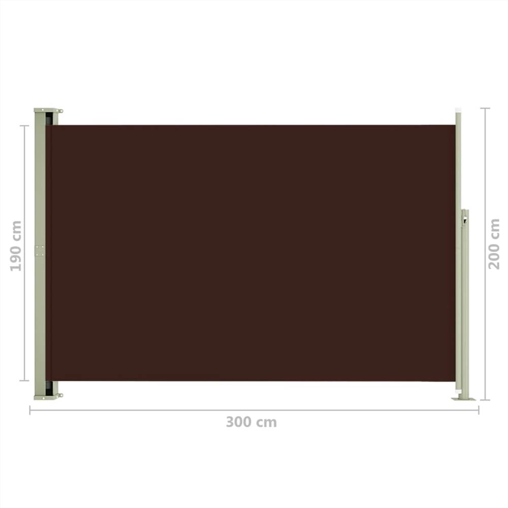Patio Retractable Side Awning 200x300 cm Brown
