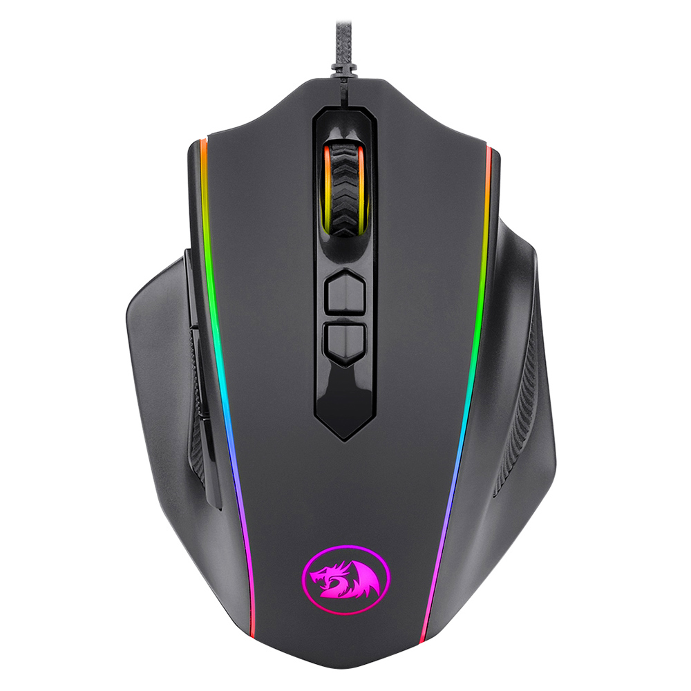 Redragon M720-RGB Vampire Wired Gaming Mouse, 10000 DPI, 7 Buttons Programmable, Built-in Weight Tuning - Black