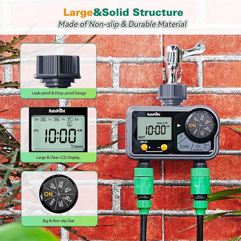 RainPoint ITV201P Digital Sprinkler Timer 2 Zone