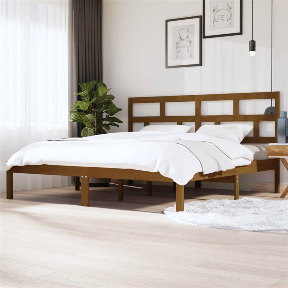 

Bed Frame Honey Brown Solid Wood Pine 200x200 cm Super King
