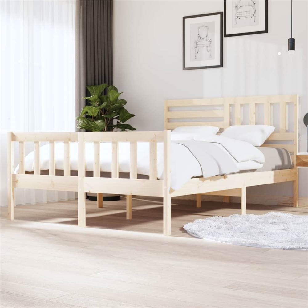 

Bed Frame Solid Wood 140x200 cm Double