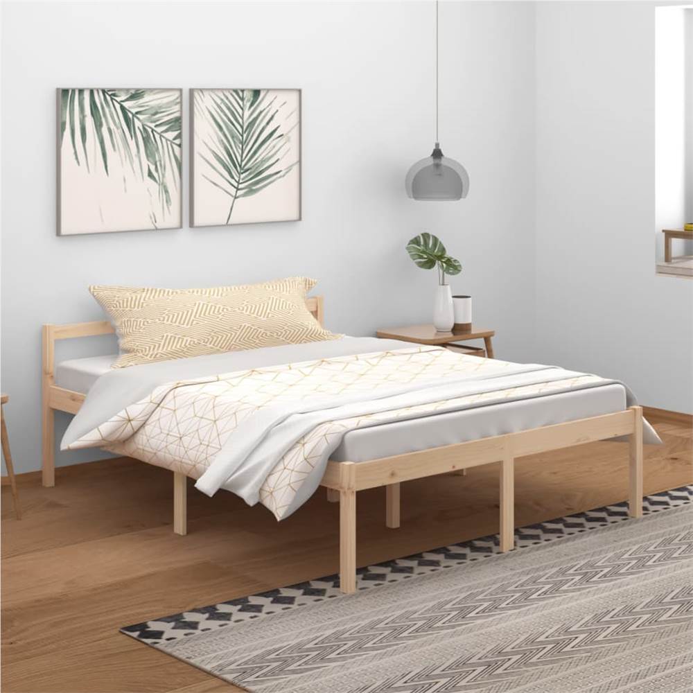 

Bed Frame Solid Wood Pine 160x200 cm 5FT King Size