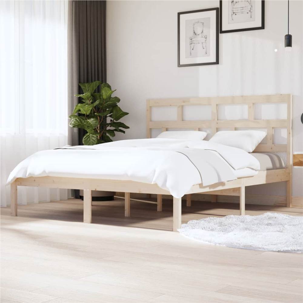 Bed Frame Solid Wood Pine 160x200 cm King Size
