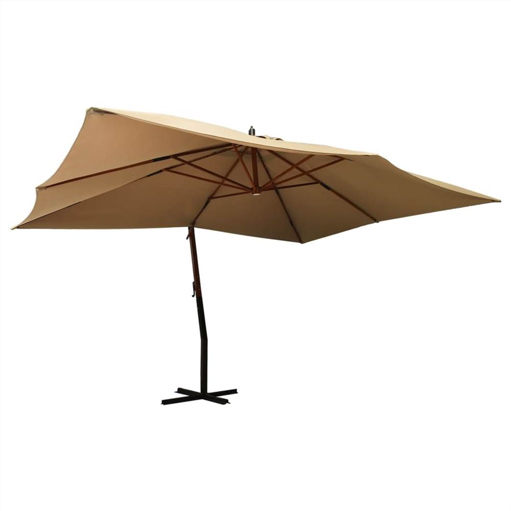 Cantilever Umbrella με Ξύλινο Πολωνό 400x300 cm Τάπα