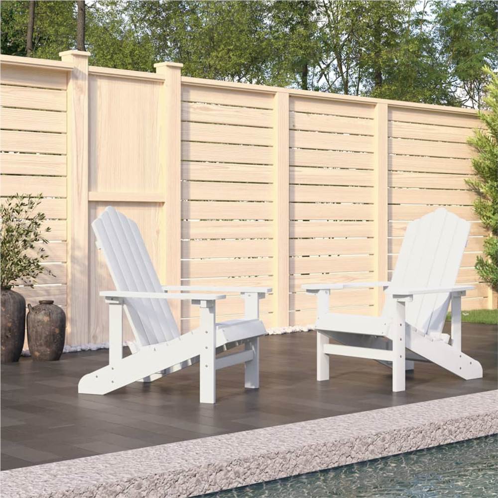 

Garden Adirondack Chairs 2 pcs HDPE White