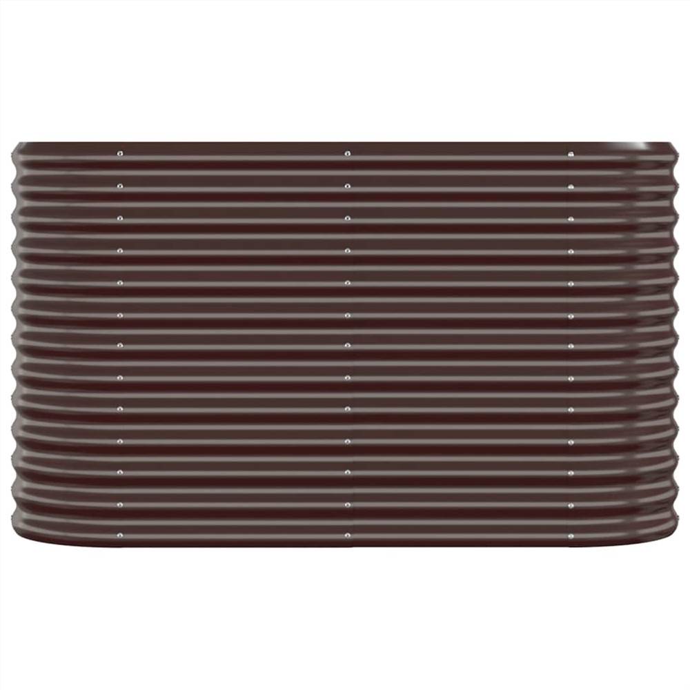 Garden Planter Powder-coated Steel 114x40x68 cm Brown