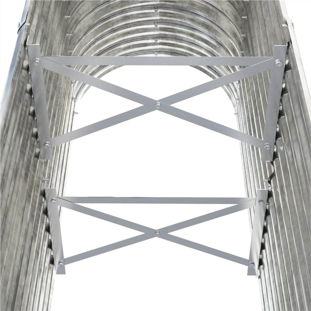 Garden Planter Powder-coated Steel 114x40x68 cm Silver