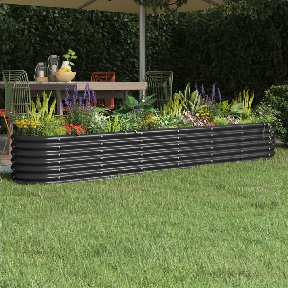 

Garden Planter Powder-coated Steel 260x40x36 cm Anthracite