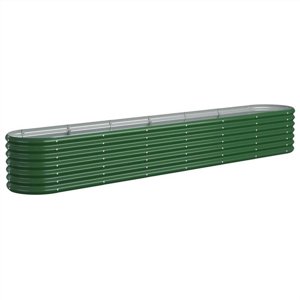 Garden Planter Powder-coated Steel 260x40x36 cm Green