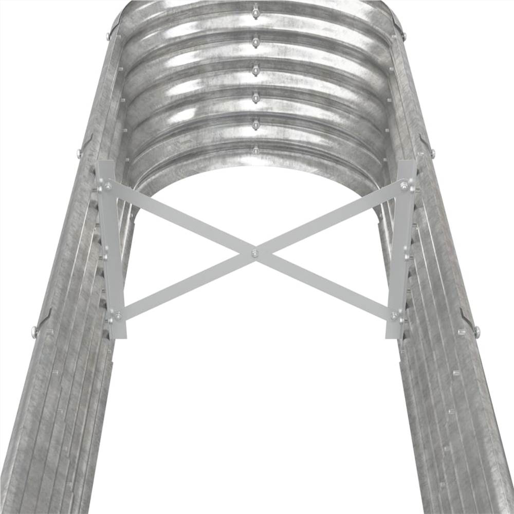 Garden Planter Powder-coated Steel 332x40x36 cm Silver