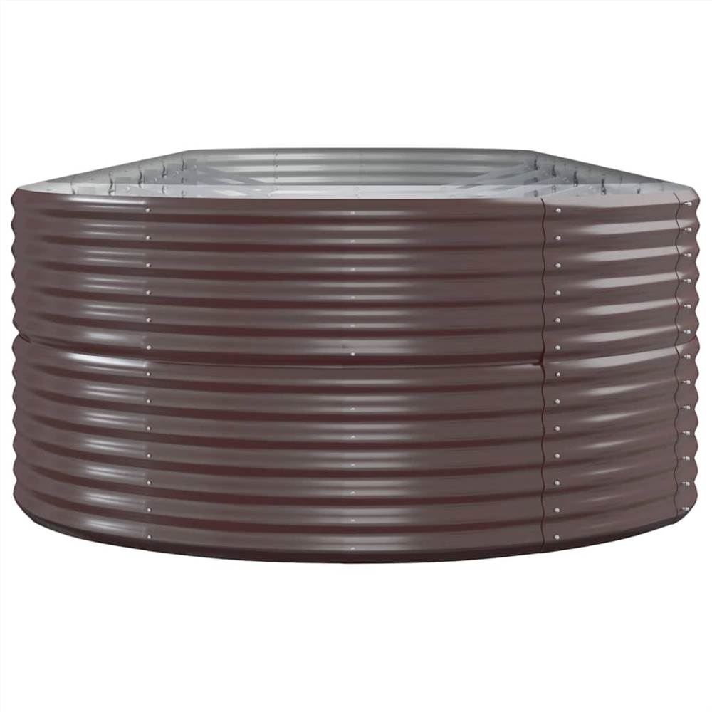 Garden Planter Powder-coated Steel 510x140x68 cm Brown