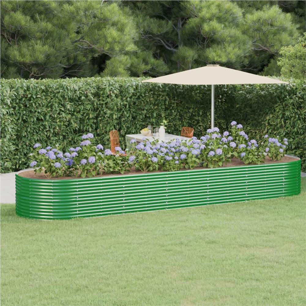 

Garden Planter Powder-coated Steel 510x140x68 cm Green