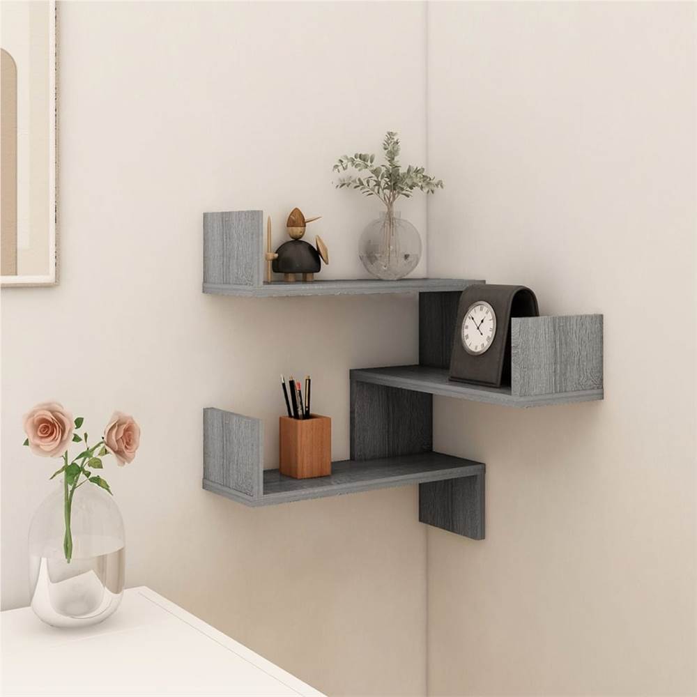 Wall Corner Shelf Grey Sonoma 40x40x50 cm Engineered Wood