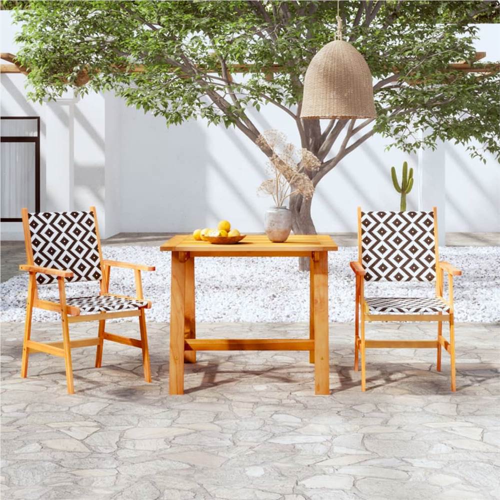 

3 Piece Garden Dining Set Solid Acacia Wood