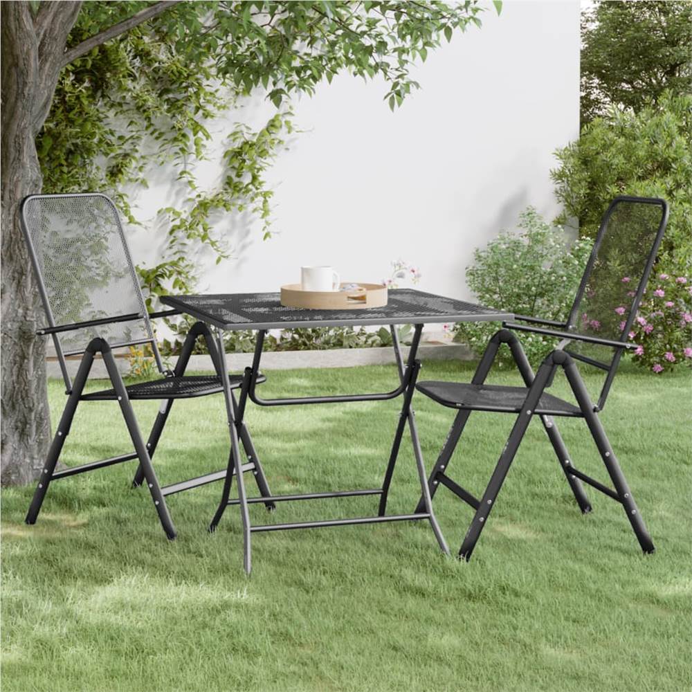 Garden Table 80x80x72 cm Expanded Metal Mesh Anthracite