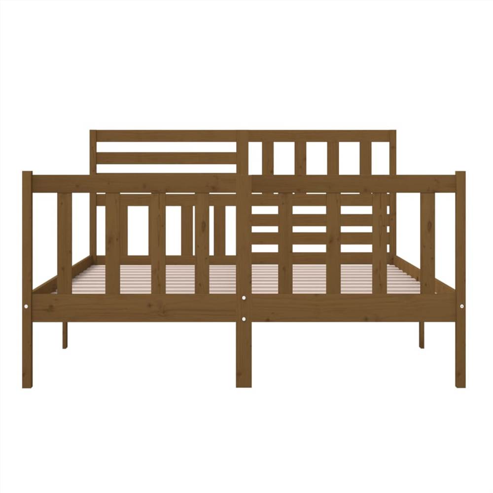 Bed Frame Honey Brown Solid Wood 140x200 cm