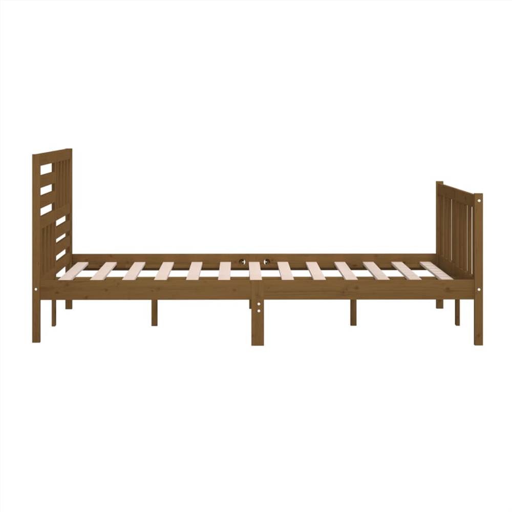 Bed Frame Honey Brown Solid Wood 140x200 cm