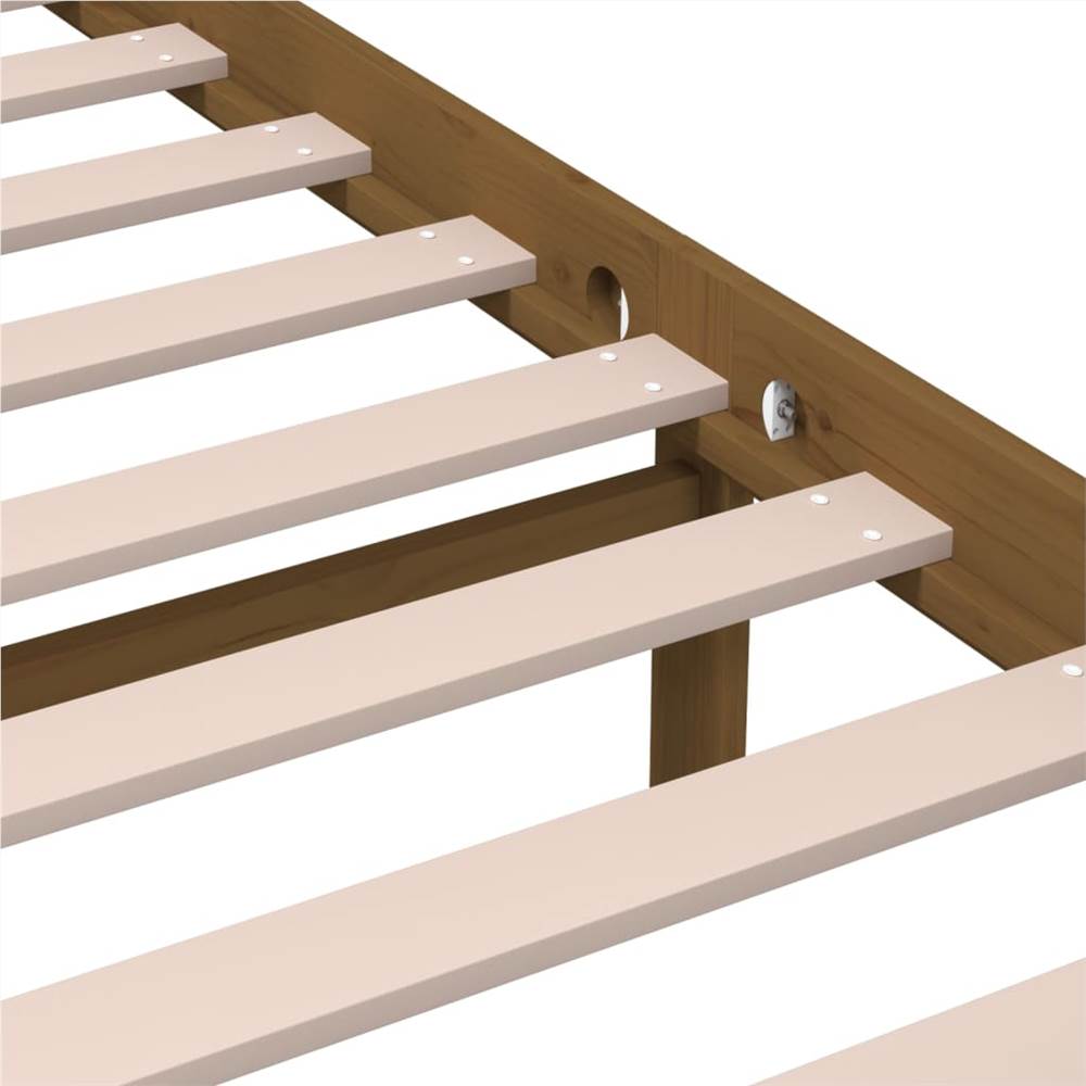 Bed Frame Honey Brown Solid Wood 140x200 cm