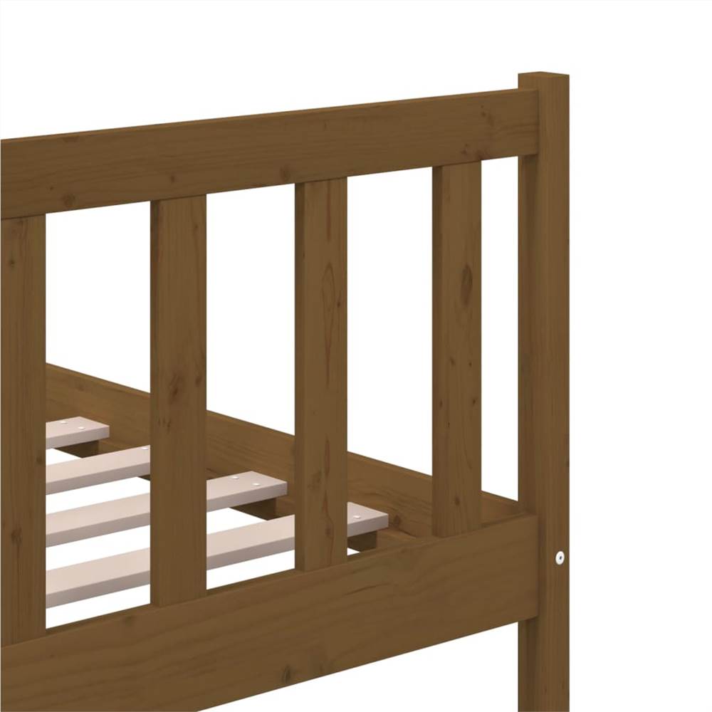 Bed Frame Honey Brown Solid Wood 140x200 cm
