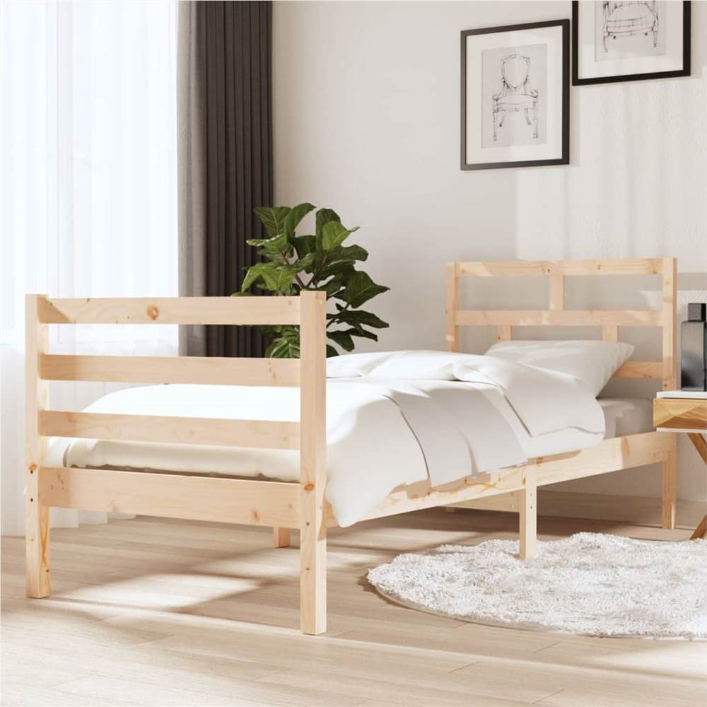 

Bed Frame Solid Wood 75x190 cm 2FT6 Small Single