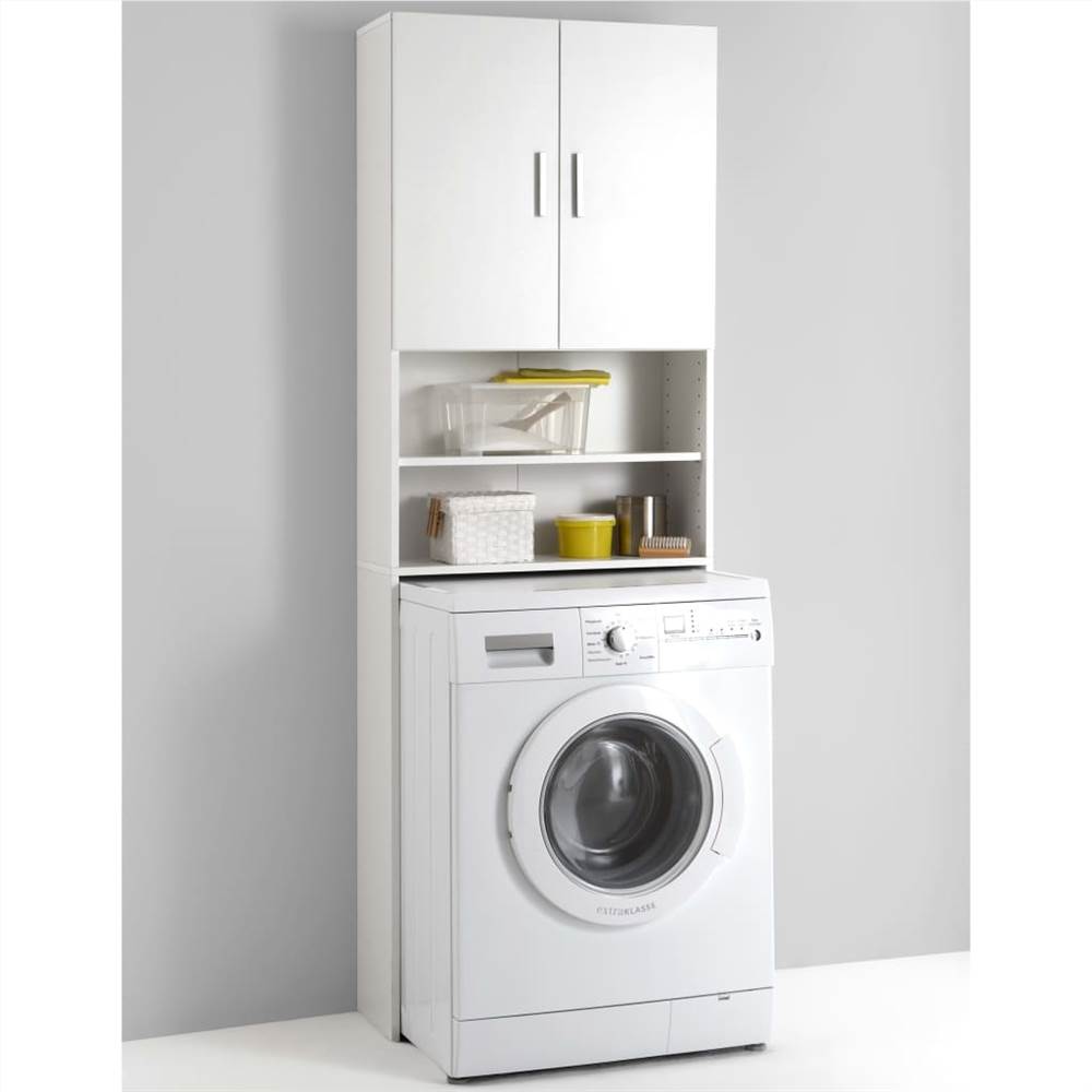 FMD Washing Machine Cabinet with Storage Space White 913-001