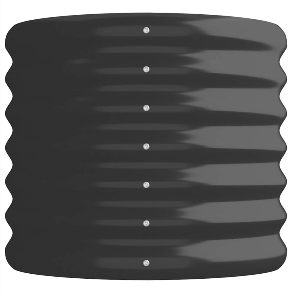 Garden Planter Powder-coated Steel 114x40x36 cm Anthracite