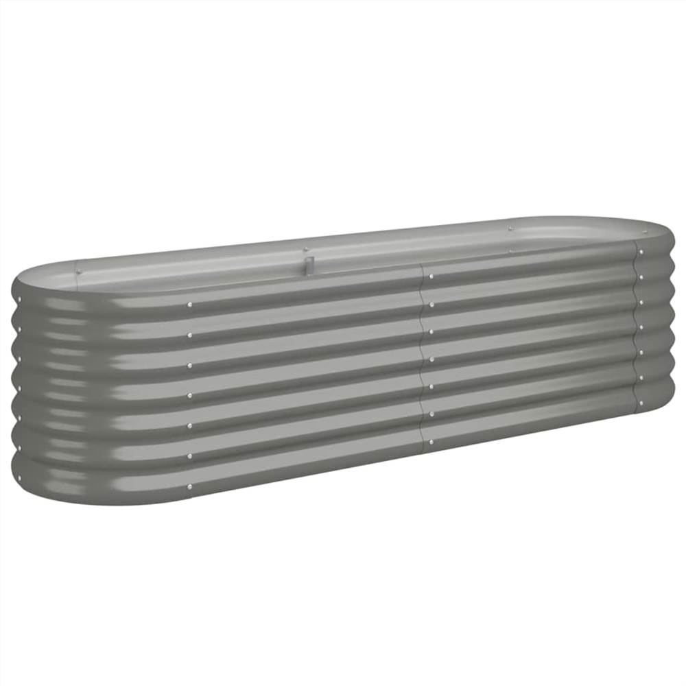 Garden Planter Powder-coated Steel 152x40x36 cm Grey