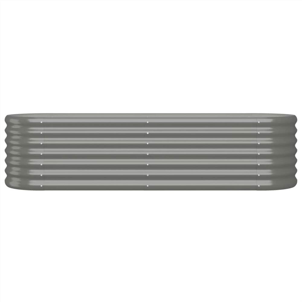 Garden Planter Powder-coated Steel 152x40x36 cm Grey