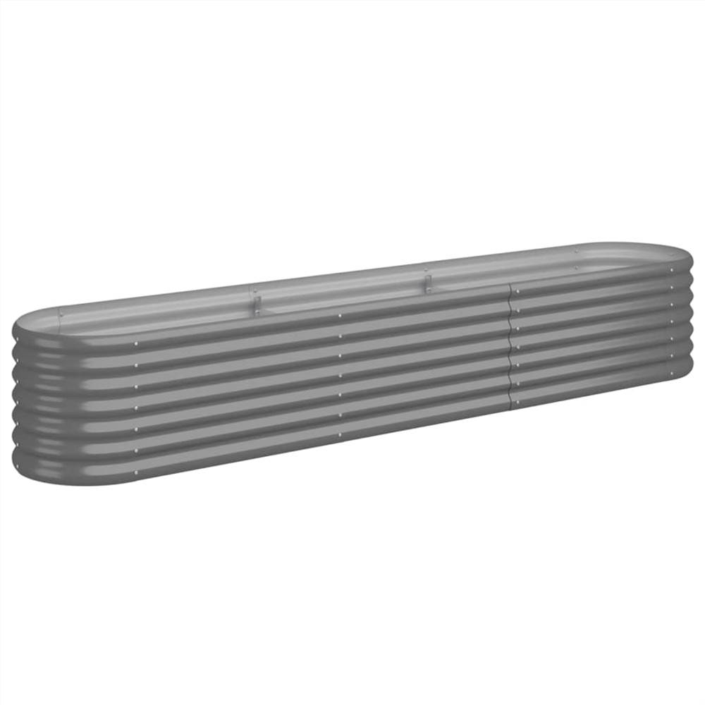 Garden Planter Powder-coated Steel 224x40x36 cm Grey