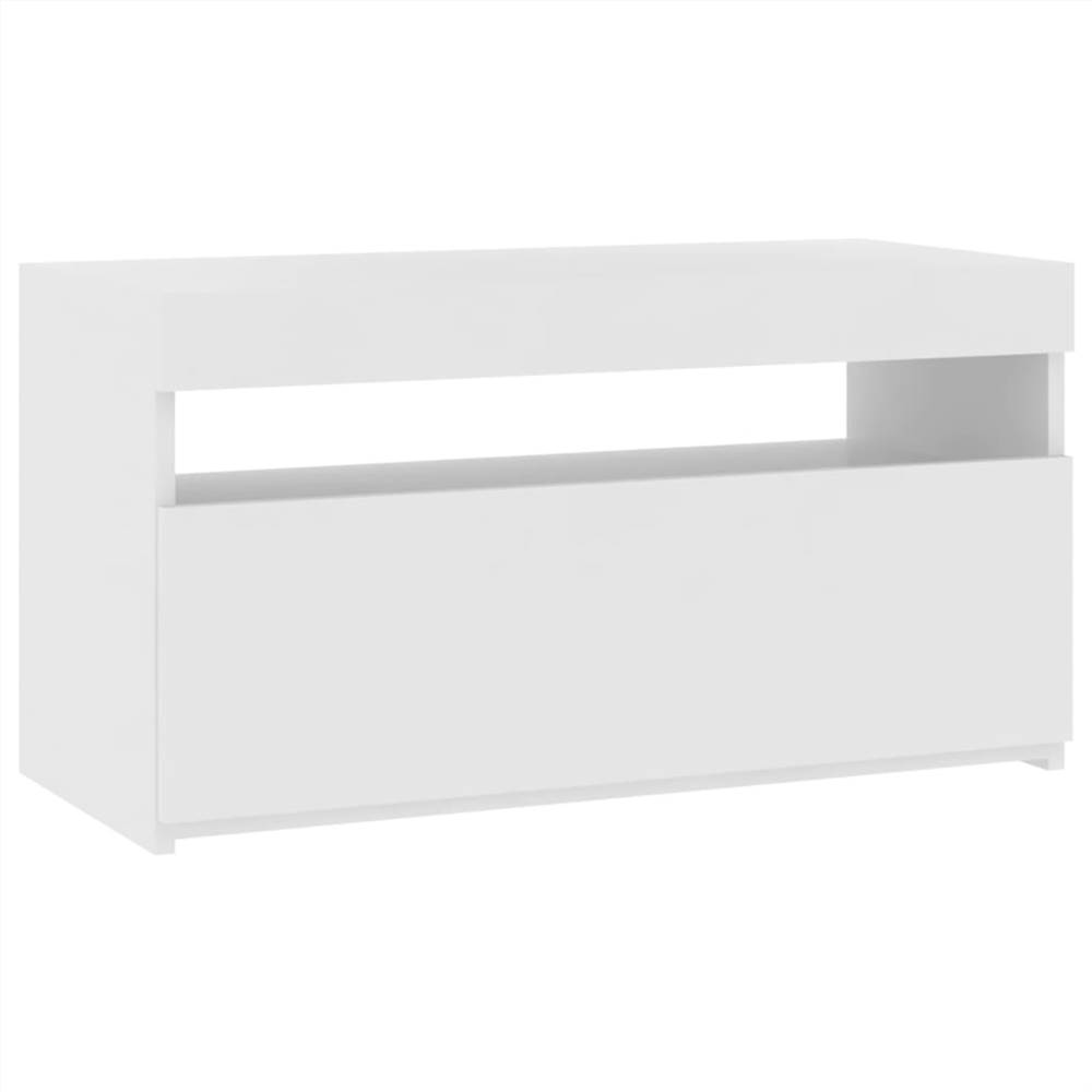 TV Cabinet With LED Lights High Gloss White 75x35x40 Cm 13 TV Cabinet with LED Lights High Gloss White 75x35x40 cm