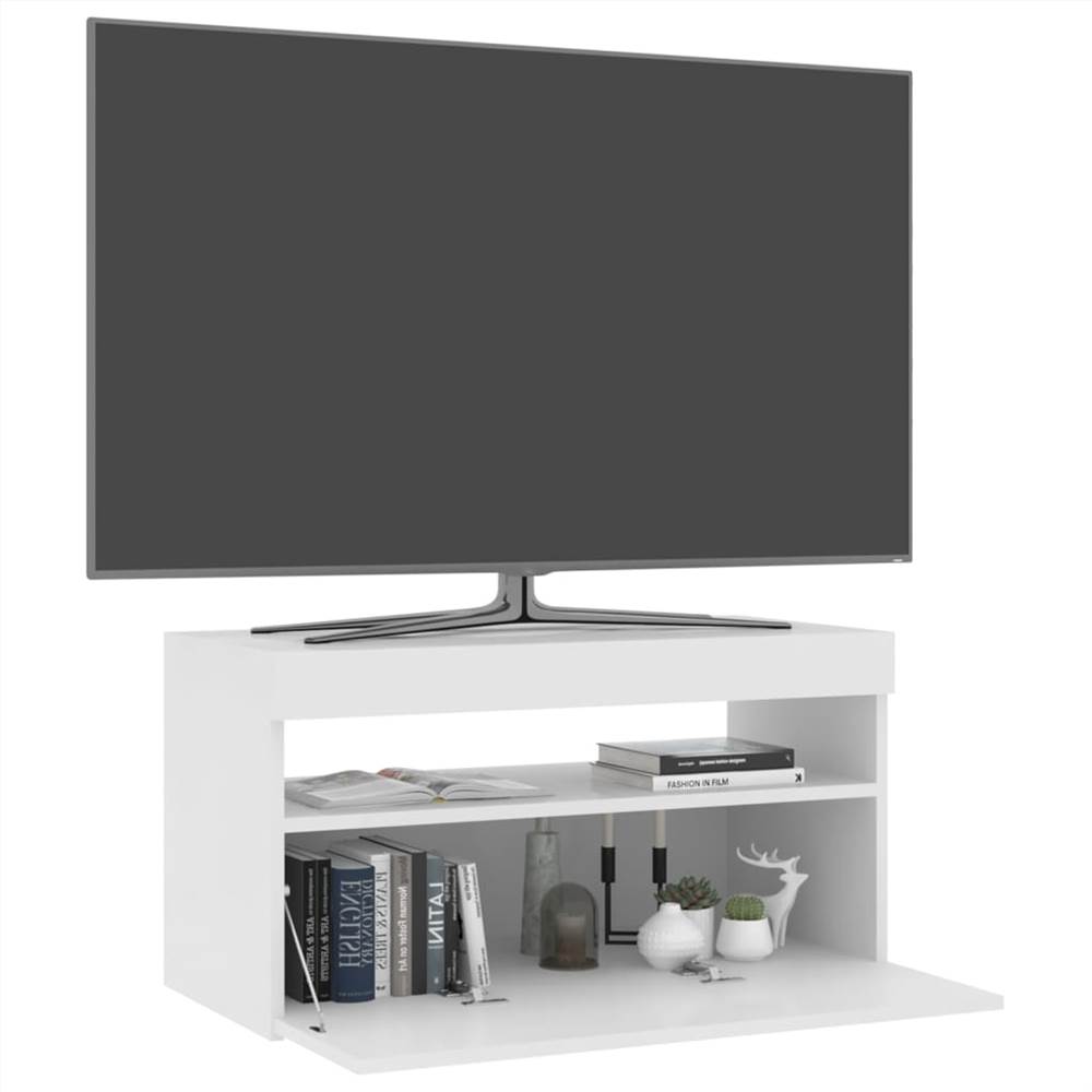 TV Cabinet With LED Lights High Gloss White 75x35x40 Cm 14 TV Cabinet with LED Lights High Gloss White 75x35x40 cm