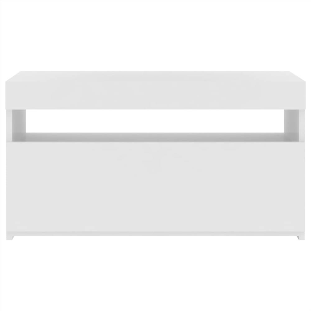 TV Cabinet with LED Lights White 75x35x40 cm