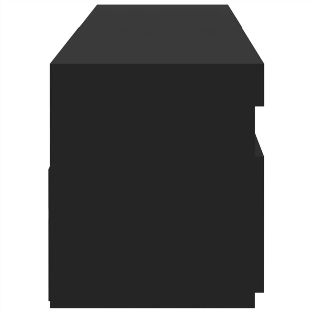 TV Cabinets 2 pcs with LED Lights High Gloss Black 75x35x40 cm