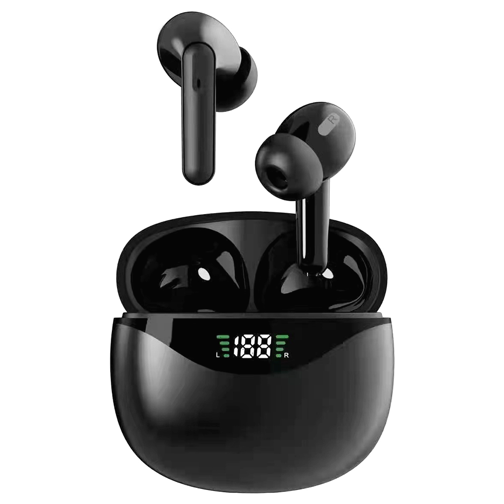VG121 TWS Headphones Bluetooth 5.1 Wireless Headset تقليل الضوضاء مع ميكروفون للرياضة والألعاب - أسود