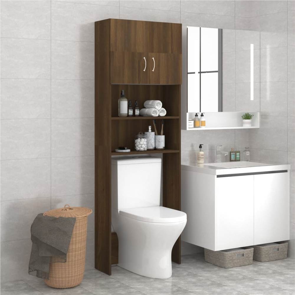 Bathroom Cabinet Brown Oak 64x25.5x190 cm