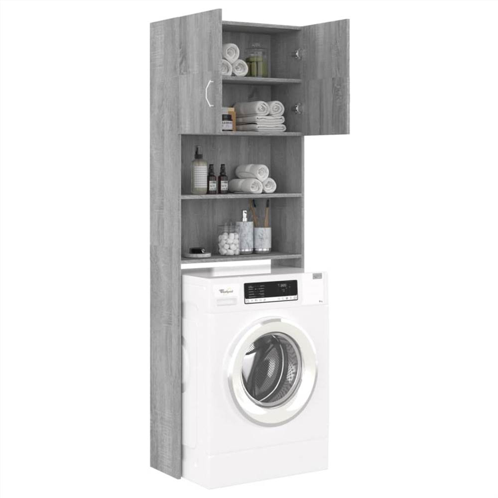 Bathroom Cabinet Grey Sonoma 64x25.5x190 cm