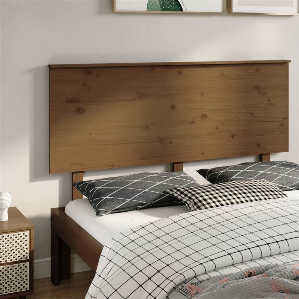Bed Headboard Honey Brown 154x6x82.5 cm Solid Wood Pine