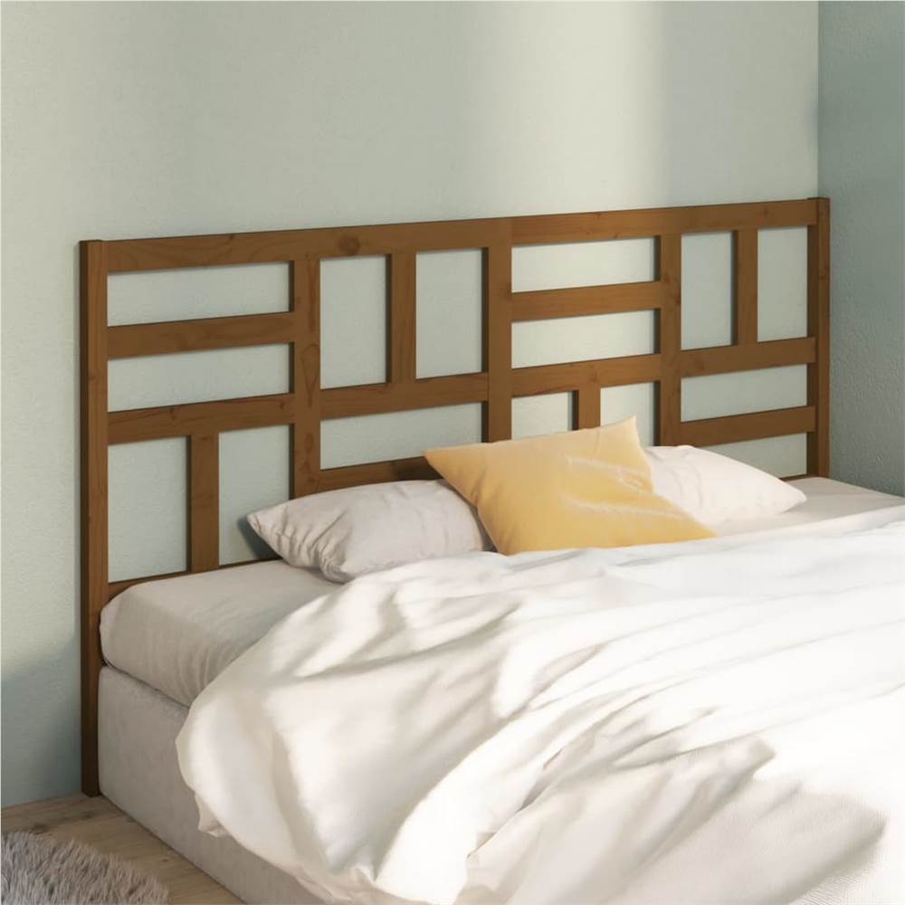 Bed Headboard Honey Brown 206x4x104 cm Solid Wood Pine