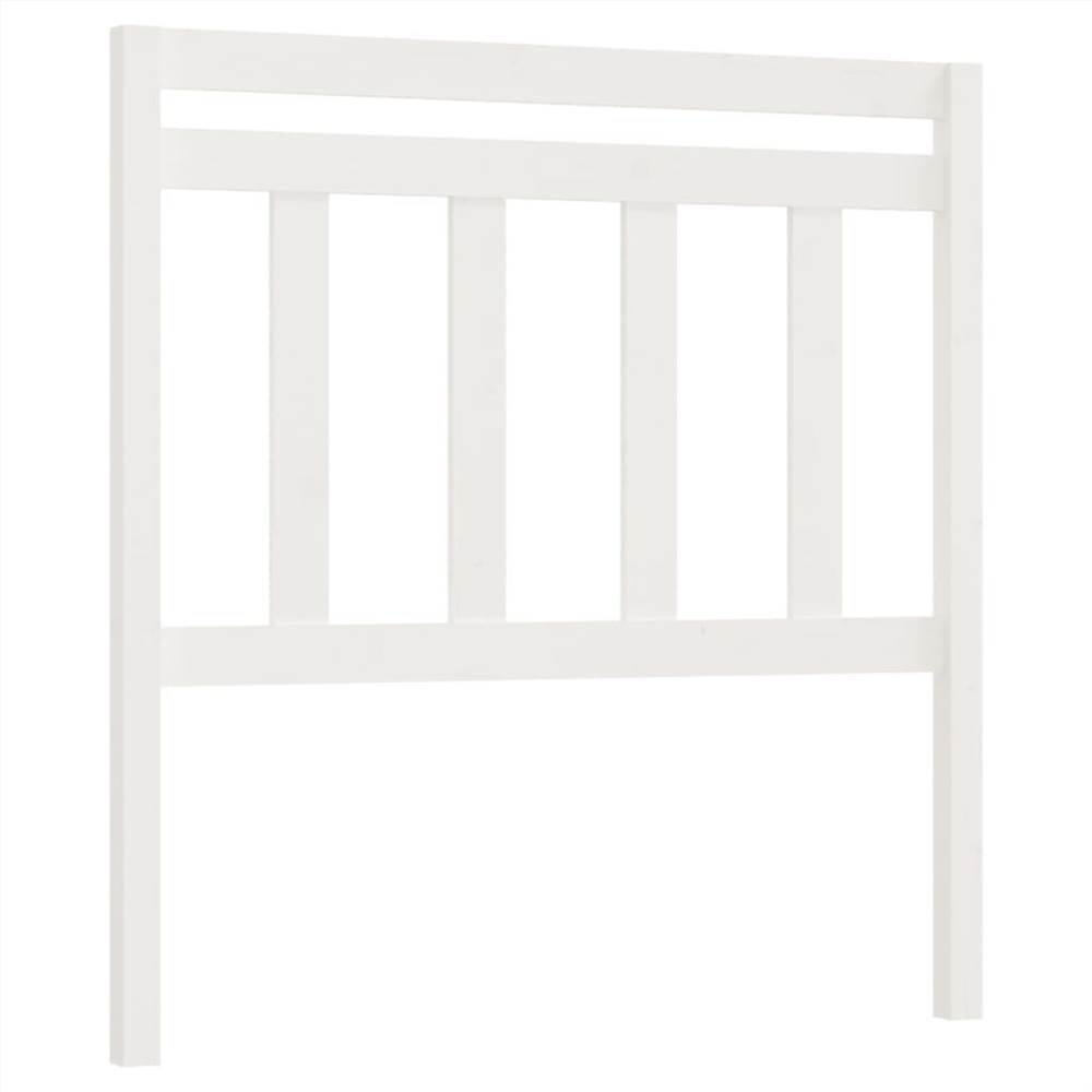 Bed Headboard White 106x4x100 cm Solid Wood Pine