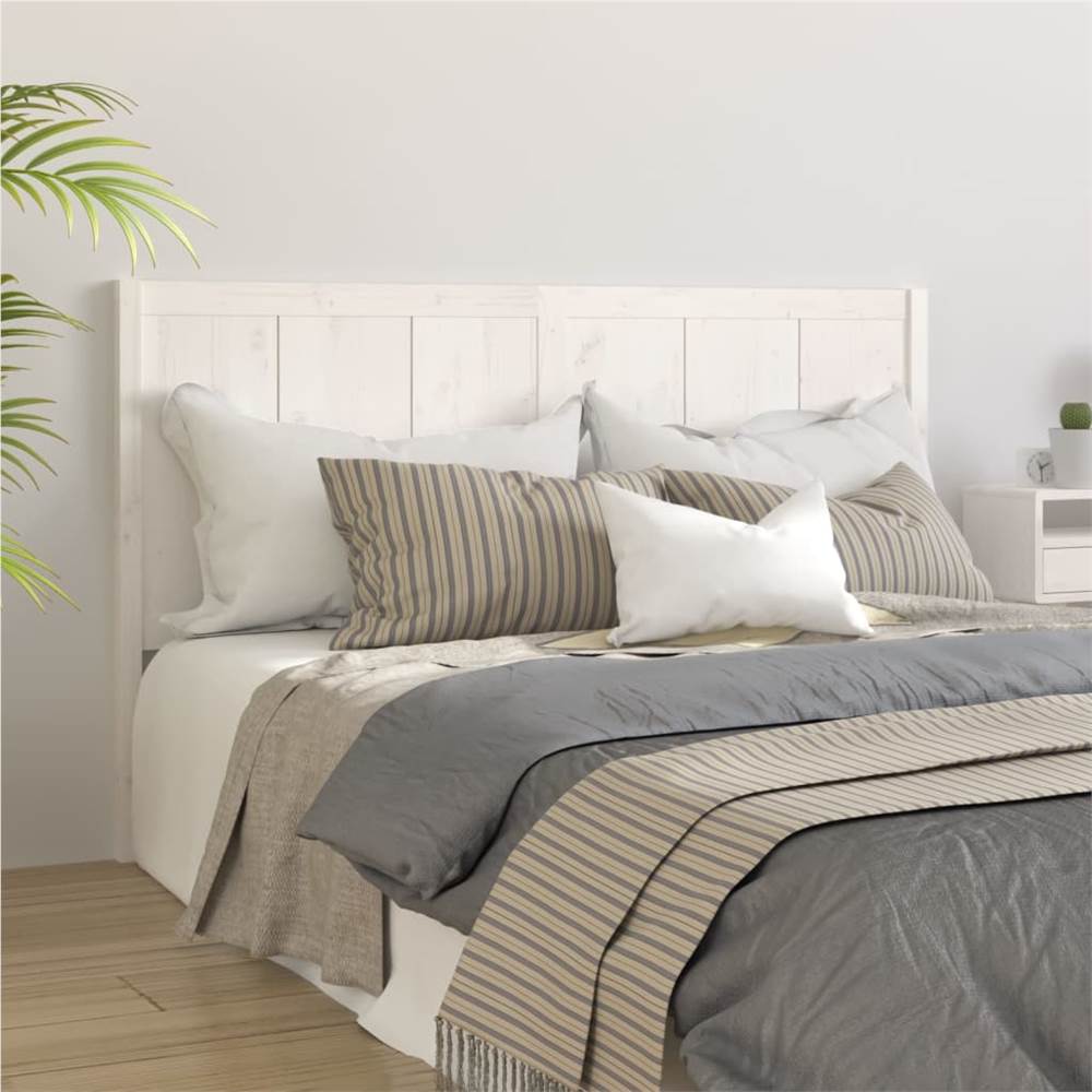 

Bed Headboard White 205.5x4x100 cm Solid Pine Wood