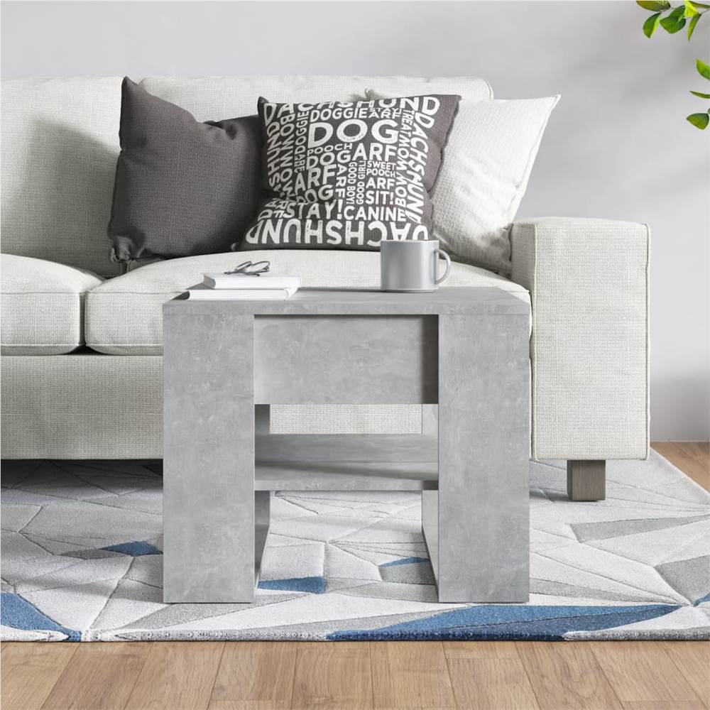 Coffee Table Concrete Grey 55.5x55x45 cm Engineered Wood