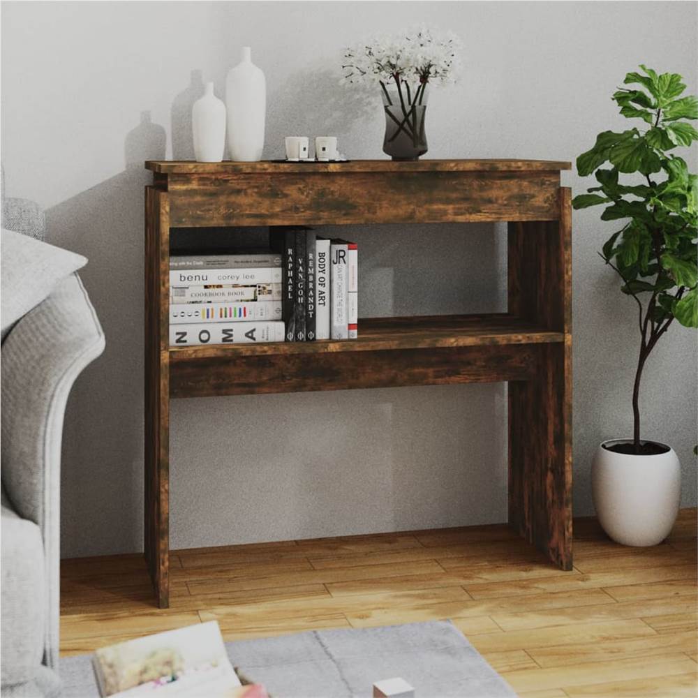 

Console Table Smoked Oak 80x30x80 cm Engineered Wood