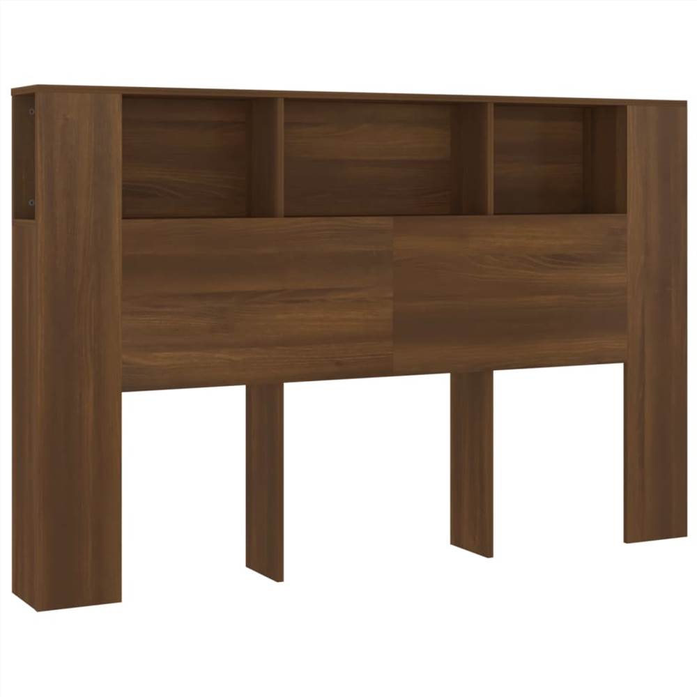 Headboard Cabinet Brown Oak 160x18.5x104.5 Cm 7 Headboard Cabinet Brown Oak 160x18.5x104.5 cm