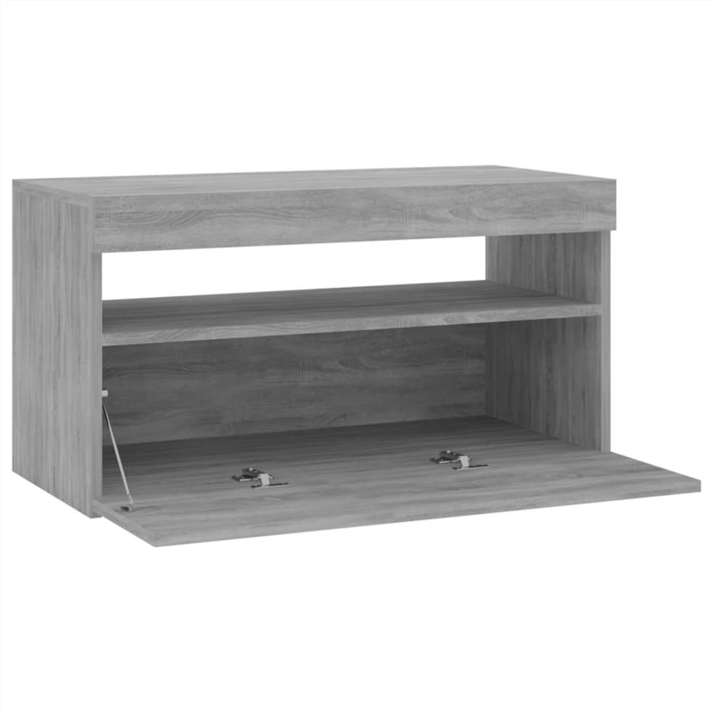 TV Cabinet With LED Lights Grey Sonoma 75x35x40 Cm 13 TV Cabinet with LED Lights Grey Sonoma 75x35x40 cm
