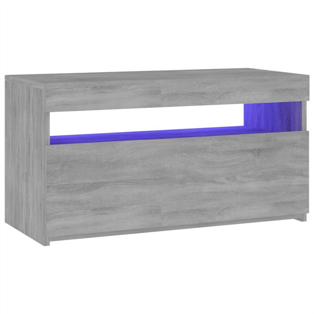 TV Cabinet With LED Lights Grey Sonoma 75x35x40 Cm 15 TV Cabinet with LED Lights Grey Sonoma 75x35x40 cm