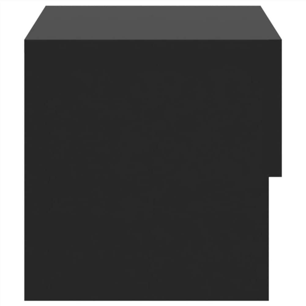Wall Bedside Cabinet Black Engineered Wood