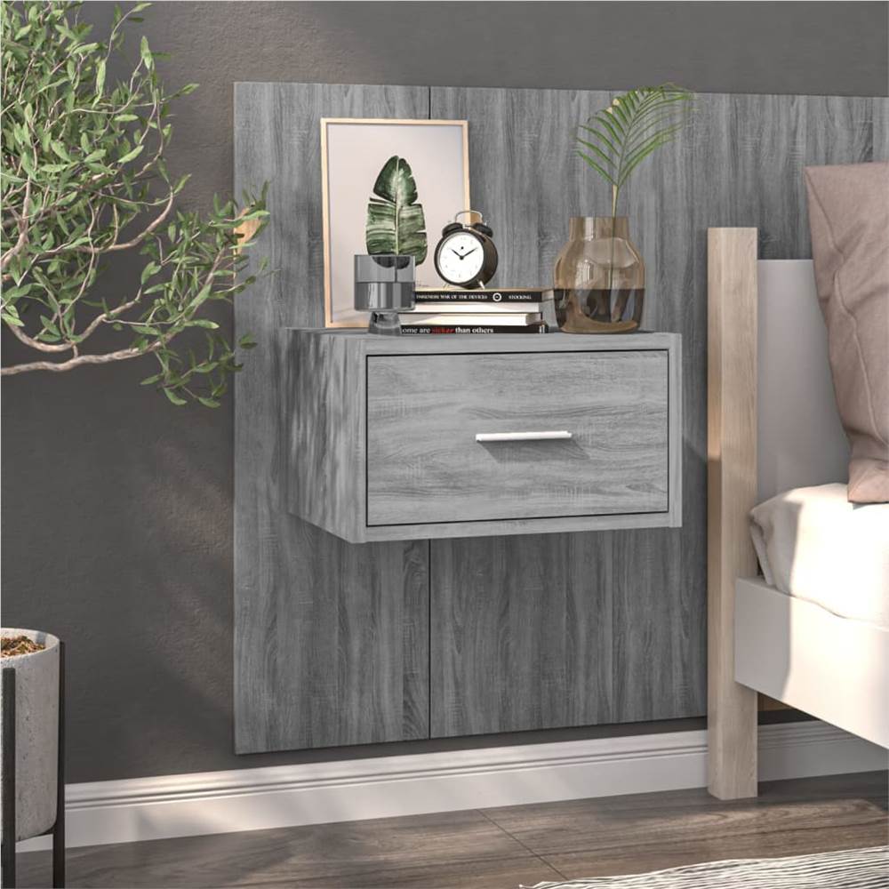 Wall Bedside Cabinet Grey Sonoma Engineered Wood
