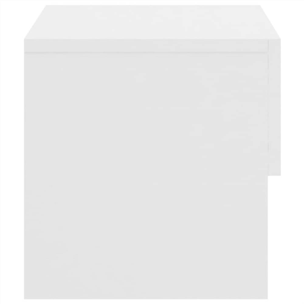 Wall Bedside Cabinet High Gloss White Engineered Wood